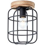 Brilliant Gwen Lampa sufitowa Metal Drewno Czarny | 200mm - Nadaje Się Do 1x E27
