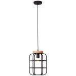 Brilliant Gwen Lampa Wisząca Metal Drewno Czarny | 250mm - Nadaje Się Do 1x E27