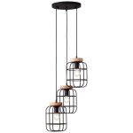 Brilliant Gwen Lampa Wisząca Metal Drewno Czarny | 420mm - Nadaje Się Do 3x E27