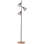 Brilliant Lampa Zewnętrzna Podłogowa Avia Metal Drewno Czarny | 380mm - Nadaje Się Do 3x E14