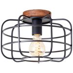 Brilliant Gwen Lampa sufitowa Metal Drewno Czarny | 300mm - Nadaje Się Do 1x E27
