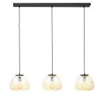 Brilliant Kaizen Lampa Wisząca Szkło Lampa Wisząca Metal Czarny Beige | Nadaje Się Do 3x E27
