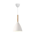 DFTP by Nordlux Pure 20 Lampa Wisząca Metal i Drewno Valkoinen | Nadaje Się Do E27