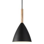 DFTP by Nordlux Pure 20 Lampa Wisząca Metal i Drewno Czarny | Nadaje Się Do E27