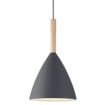 DFTP by Nordlux Pure 20 Lampa Wisząca Metal i Drewno Szary | Nadaje Się Do E27