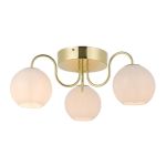 Nordlux Franca Lampa sufitowa Metal i Szkło Mosiądz | 130mm - Nadaje Się Do 3x E14