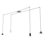 Emibig Lampa Wisząca Fuji Stal Czarny | Nadaje Się Do 1x E14 - Max 10W, 1x GU10 - Max 10W, 2x GX53 - Max 10W