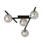 Emibig Lampa sufitowa Smart Stal Czarny | Nadaje Się Do 4x E14 - Max 10W
