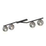 Emibig Lampa sufitowa Naton Stal Czarny | Nadaje Się Do 4x E14 - Max 10W