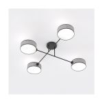 Emibig Lampa sufitowa Maga Stal Szary | Nadaje Się Do 4x E14 - Max 10W