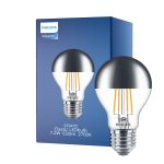 Philips Classic LED Żarówka E27 Gruszka Mirror 7.2W 650lm 650lm - 827 Bardzo Ciepła Biel | Ściemnianie - Zamienne 60W