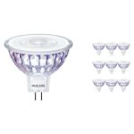 Opakowanie 10x Philips Master Value LED Spot GU5.3 MR16 7.5W 630lm 60D - 930 Ciepła Biel | Najlepsze renderowanie kolorów - Ściemnianie - Zamienne 50W