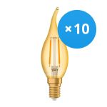 Opakowanie 10x Ledvance Vintage 1906 LED E14 świeca Złoty 1.5W 120lm - 824 Bardzo Ciepła Biel | Zamienne 15W