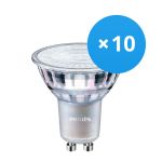 Opakowanie 10x Philips MASTER Value LED Spot GU10 PAR16 3.7W 285lm 60D - 940 Zimna Biel | Najlepsze renderowanie kolorów - Ściemnianie - Zamienne 35W