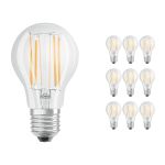 Opakowanie 10x Ledvance Classic LED E27 Gruszka Włókno Przezroczysty 7.5W 1055lm - 827 Bardzo Ciepła Biel | Ściemnianie - Zamienne 75W