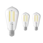 Opakowanie 3x Calex Smart Tuya Wifi E27 Edison Włókno 7W 806lm - 818-830 Przestrajalny Valkoinen | Ściemnianie - Zamienne 60W