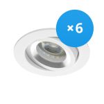 Opakowanie 6x Noxion Wpuszczany Spot Drome MR16 uchylny Valkoinen | Aukko 69mm - GU10 Trzonek