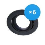 Opakowanie 6x Noxion Wpuszczany Spot Vision MR16 uchylny Czarny | Aukko 69mm - GU10 Trzonek