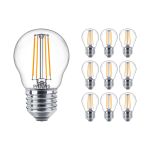 Opakowanie 10x Philips Corepro LED Lustre E27 Piłka Włókno Przezroczysty 4.3W 470lm - 827 Bardzo Ciepła Biel | Zamienne 40W