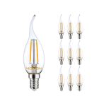 Opakowanie 10x Noxion Lucent LED E14 świeczka z wydłużonym czubkiem świeca Włókno Przezroczysty 2.5W 250lm - 827 Bardzo Ciepła Biel | Zamienne 25W