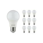 Opakowanie 10x Noxion Lucent Classic LED E27 Gruszka Matowy 8W 806lm - 827 Bardzo Ciepła Biel | Zamienne 60W