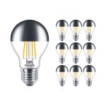 Opakowanie 10x Philips Classic LED Żarówka E27 Gruszka Mirror 7.2W 650lm 650lm - 827 Bardzo Ciepła Biel | Ściemnianie - Zamienne 60W