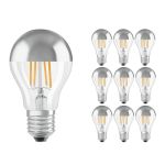 Opakowanie 10x Ledvance  Classic LED E27 Gruszka Włókno Mirror 6.5W 650lm - 827 Bardzo Ciepła Biel | Zamienne 50W