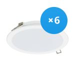 Opakowanie 6x Philips LED Downlight DN065B Metal Valkoinen 19W 2000lm 110D - 830 Ciepła Biel | 225mm - Aukko 200mm - IP20