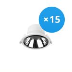 Opakowanie 15x Noxion LED Downlight Apollo 9W 1100lm 60D - 840 Zimna Biel | 145mm - Aukko 120mm - Alu Reflektor - UGR <19
