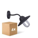 Opakowanie 4x D'Lite Światło Ścienne Ember Czarny | IP54 - Nadaje Się Do 1x E27