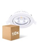 Opakowanie 10x Noxion LED Uchylny Slim Spot Valkoinen Okrągła 6W 350lm 60D - 920-930 Dim To Warm | 85mm - IP54 - Ściemnianie - Najlepsze Renderowanie Kolorów