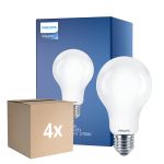 Opakowanie 4x Philips Classic LED Żarówka E27 Gruszka Matowy 17.5W 2452lm - 827 Bardzo Ciepła Biel | Zamienne 150W
