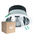 Opakowanie 4x Philips LED Downlight Coreline DN142B Aluminium Valkoinen 11W 1200lm 60D - 830 Ciepła Biel | Aukko 155mm - IP20 - UGR<19
