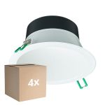 Opakowanie 4x Philips LED Downlight Coreline DN142B Aluminium Valkoinen 9.8W 1200lm 60D - 840 Zimna Biel | Aukko 155mm - IP20 - Valkoinen Reflektor