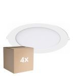 Opakowanie 4x Noxion LED Downlight Slim V2.0 20W 2000lm 120D - 830 Ciepła Biel | 225mm - Aukko 200mm - IP44 