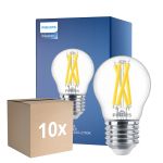 Opakowanie 10x Philips MASTER LED E27 Piłka Włókno Przezroczysty 3.5W 470lm - 922-927 Dim To Warm | Najlepsze Renderowanie Kolorów - Ściemnianie - Zamienne 40W