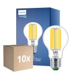 Opakowanie 10x Philips MASTER LED Żarówka Ultra Efficient E27 Gruszka Przezroczysty 7.3W 1535lm - 840 Zimna Biel | Zamienne 100W
