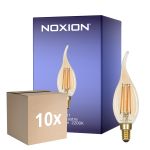 Opakowanie 10x Noxion Lucent LED E14 Świeca Włókno Bursztyn BA35 4.5W 400lm - 822 Bardzo Ciepła Biel | Ściemnianie - Zamienne 35W