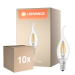 Opakowanie 10x Ledvance Classic LED E14 Świeca Włókno Przezroczysty 3.4W 470lm - 827 Bardzo Ciepła Biel | Zamienne 40W