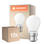 Opakowanie 10x Ledvance Classic LED B22 Gruszka Matowy 3.4W 470lm - 827 Bardzo Ciepła Biel | Ściemnianie - Zamienne 40W