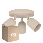 Opakowanie 6x Eglo Sufit Spot Tilston Stal Piaszczysty | Nadaje Się Do 3x E14