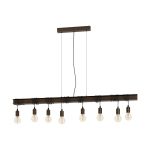 Eglo Lampa Wisząca Townshend 4 Stal Brązowy Czarny | IP20 - Nadaje Się Do 8x E27 