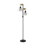 Eglo Lampa podłogowa Townshend 5 Stal Drewno Czarny | IP20 - Nadaje Się Do 2x E27 