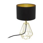Eglo Lampa Stołowa Carlton 2 Stal Złoty Czarny | IP20 - Nadaje Się Do 1x E14 