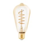 Eglo LED Edison E27 Włókno Bursztyn 4W 245lm - 820 Bardzo Ciepła Biel | Ściemnianie - Zamienne 25W