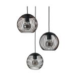 Eglo Lampa Wisząca Almanzora Stal Czarny Miedź | IP20 - Nadaje Się Do 3x E27 