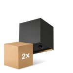 Opakowanie 2x D'Lite Światło Ścienne Elingen Aluminium Czarny Up & Down 2.9W 170lm - 830 Ciepła Biel | IP65 - Zasilany Na Baterie - Czujnik Światła