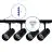 Bright Choice Kompletny zestaw 1-Fazowy Rail 1 Metr Czarny | incl. 4x Spot + GU10 2700K 3W Ściemnianie + Zaślepka, Złącze Zasilania