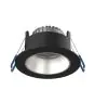 Noxion LED Spot Ares Głęboki ring Czarny 6W 540lm 927-940 3CCT - Z Inner Pierścień Srebro | Aukko 68mm