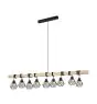 Eglo Lampa Wisząca Townshend 5 Stal Drewno Czarny | IP20 - Nadaje Się Do 9x E27 